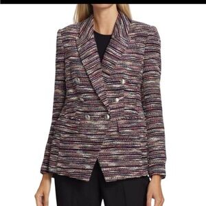 Elie Tahari Multicolor Striped Blazer